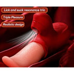 Tongue Vibrator Adult Sex Toys For Women Clit Sucker 3In1 G Spot Vibrator Nipple Sucking Anal Dildo Rose Sex Toy Female Sex Toy Clitoral Stimulator Adult Licking Sucking Tongue Vibrators Butterfly