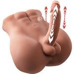 Male Sex Doll For Women With 7.1In Telescoping Huge Dildo, 11.5Lb Realistic Torso Sex Dolls For Men With Tight Anal, 2 In 1 Unisex Masturbator Sex Toy For Gay Couple, Brown