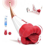 Tongue Toy For Women Sex Toys, 2-In-1 Sexual Pleasure Tools For Women 10 Licking Modes + 10 Vibrating Modes Thrusting Vibrator, Clitoral Licking Adult Sex Toys & Games, Rose Adult Toys For Couples