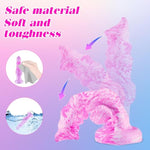 8 Inch Monster Wolf Knotted Dildo Anal Toy For Strap On, Realistic Thick Animal Alien Dildo Suction Cup, Soft Silicone Exotic Fantasy Dog Knot Dildo Male Female Dildo Anal Plug For Women Beginner Pink