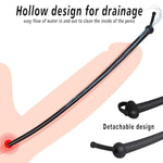 Male Masturbation Rod Penis Plugs Training, Super Long Smooth Silicone Stimulatior, Removable Plug, Hollow Design Insert Rod, Sex Toys For Men (M)