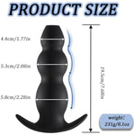 Hollow Anal Plug Silicone Huge Butt Plug Anal Sex Toys With Narrow Flared Base And 3 Beads Vagina Expander Anus Dilator Tunnel Plugs Anal Training Adult Sex Toy For Men Women Couples(Black