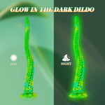 Long Tentacle Dildo Sex Toys: 13" Luminous Anal Dragon Dildo With Suction Cup, Liquid Silicone Long Butt Plug, Thin Anal Toys Fantasy Monster Design Prostate Massager For Beginner (Small-13In)