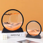 12 Inch Moving Sand Art Picture, 3D Deep Sea Flowing Sand Frame for Desk Decor