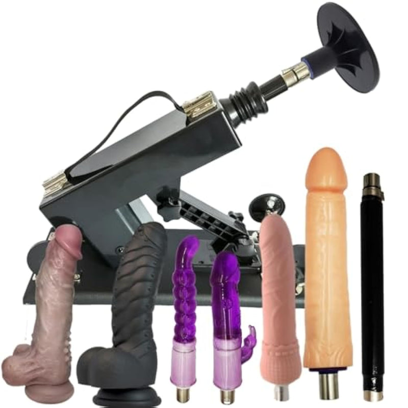 Sex Machine With Realistic Dildo Machine Thrusting For Women And Men,Automatic Dildo Machine With 8 Attachment,Suction Cup Dildos And 3Xlr Connector Adult Sex Toys