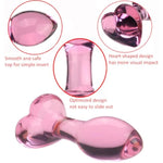 Pink Glass Butt Plug,Crystal Heart Anal Plug,Adult Sex Analtoy,Sex Gifts,S&M Anal Trainer,Portable Bum Plug Bomb Plug,Anal Expander Training Masturbation For Adult Female Men Women Gay And Couples