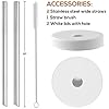 [ 8 Pack ] Glass Juicing Bottles with 2 Straws & 2 Lids w Hole- 16 OZ Travel Drinking Jars, Water Cups with Black Airtight Lids, Reusable Tall Mason Jar for Juice, Bubble Tea, Smoothie, Tea, Kombucha
