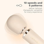 Plug-In Wand Vibrator - Vibrating Wand Massager - Cream