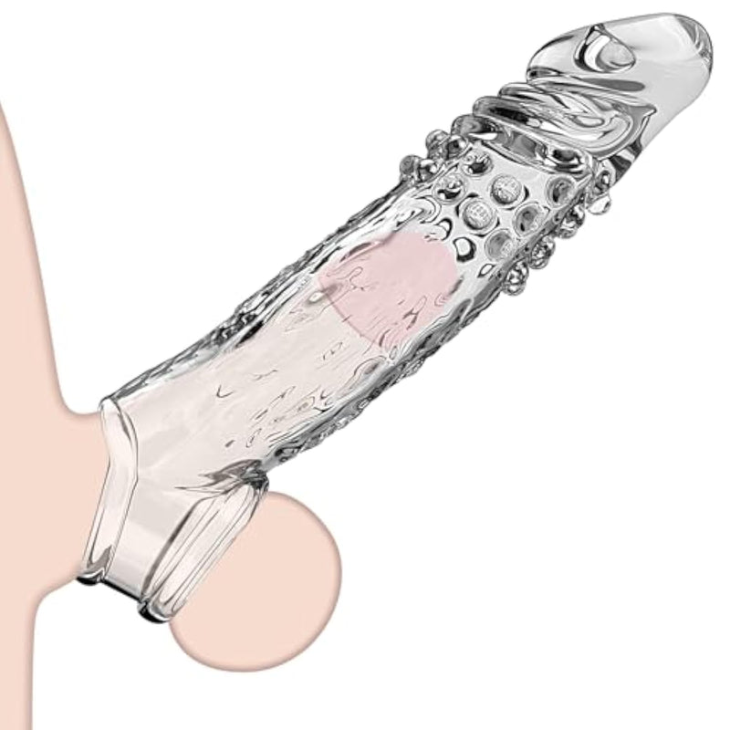 Penis Sleeve With Cock Ring Sex Toys For Male, Ultra-Soft Silicone Cock Sleeve, Reusable Penis Cuff Thickened Testicle Ring Male Adult Toys, Penis Extender And Penis Enlarger For Men