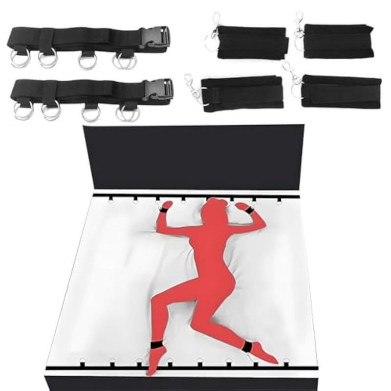Bdsm Sex Bondage Restraints Kit Toys Sex Things Accessories For Adults Couples Kinky Tie Downs For Women Bed Straps Restraints Sex For Under King Mattress Queen Size Bed Adult Play F2
