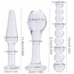 3 Pieces Crystal Glass Anal Plug Set - Anal Trainer Hip Plugs, Anus Dilators Expander Prostate Massage Masturbation Sex Slave Abuse Anal Sex Toys For Men Women Couples