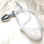 Metal Hollow Anal Plug Urethral Plug, Male Urethral Catheter Urethral Sound Transparent Hose Anus Expander?Couple Sm Enema Cleaning Masturbation Device