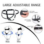 Bdsm Strapon Dildo Harness With Butt Plug – Double Penetration Adjustable Black Leather Dildo Belt For Couples – Fetish Strap Toy For Dominance & Submission Play (32"+Waist)