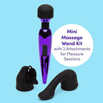 Power Mini Massage Wand Vibrator Kit for Couples, 4 Piece, Purple