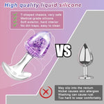 3Pcs Anal Plug Set, Liquid Silicone Butt Plugs With Luxury Crystal Glass Balls, G-Spot & Prostate Stimulation, T-Base For Safe Use, Large, Medium, Small, Suitable For Couples, Gay, Men & Women