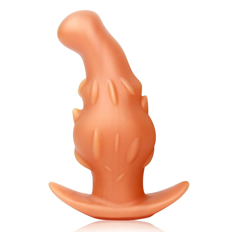 Pitaya Anal Plug, Super Soft Butt Plug, Fruit Dildo, G-Spot Orgasm MasturbationDevice, Anal Training Device, Training Sex Toys With T-Shaped Base For Men And Women Silicone Gold (M)