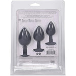 Doc Johnson A-Play - Silicone Trainer Set - 3 Piece Set, Play with My Butt Not My Heary, Grey