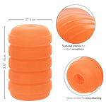 Pop Sock! Ribbed Male Masturbator for Men with Reversible Textured Stroker and Easy Cleaning Open End Orange - SE-0936-25-3