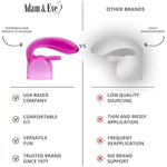 Magic Rabbit Wand Attachment For Vibrating Massagers, Dual Action Stimulation With Thick Shaft Ribbed Tip & Bunny Ears For Internal & External Pleasure Compatible Magic Wand