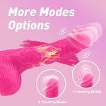 Thrusting Dildo Vibrator, Dual Density Thrusting Dildos, Realistic Heating Thrusting Vibrator, Women Remote Consoladores Sex Toys, With Suction Cup