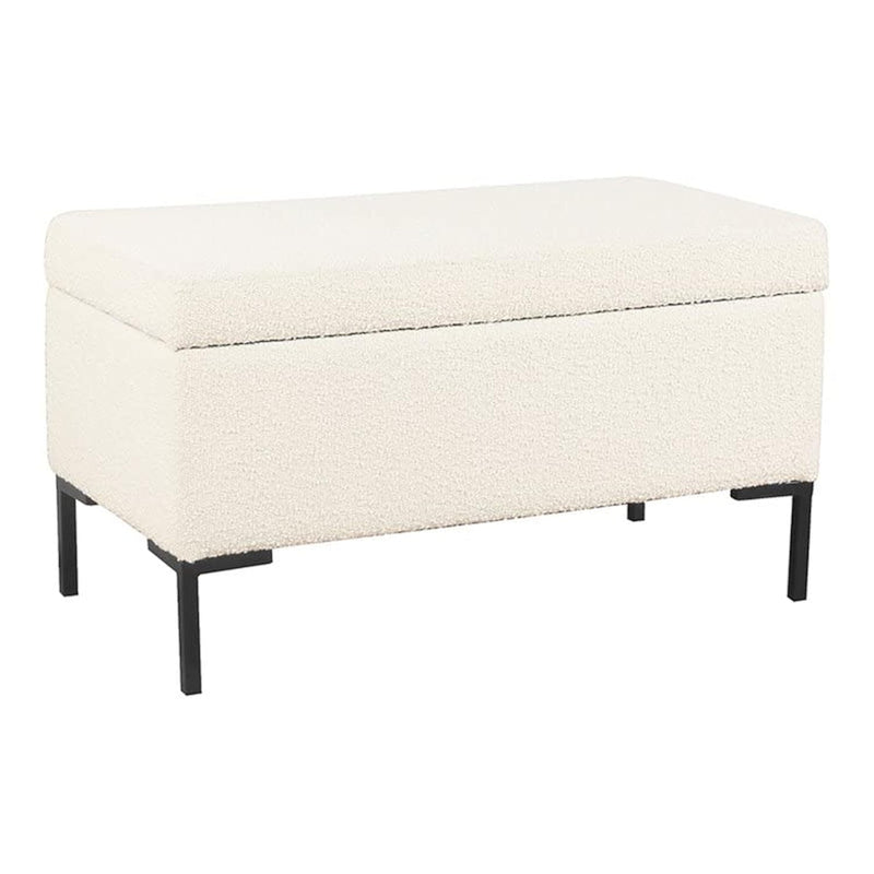 Homepop Upholstered Metal Leg Home Décor Living Room & Entryway Storage-Benche