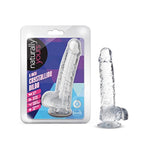 Blush Naturally Yours 6" Diamond Slim Dildo W/Balls, 1" Wide Realistic Transparent Cock - Suction Cup, Strap-On Compatible - Beginner Anal & Vaginal - Adult Sex Toy For Women, Men & Couples - (Clear)