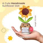 Handmade Positive Sunflower Doll Crochet With Card - Thank You For Helping Me Grow - Teacher Appreciation Gift From Student - Christmas, Birthday, Graduation, Thank You Gift For Teacher