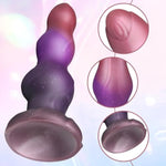 Realistic Dildo With Big Knot Strong Suction Cup Animal Penis G-Spot Stimulation Prostate Massager Liquid Silicone Anal Beads For Men Women Advanced Players (Gradient Purple)