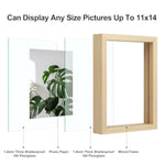 2 Pack 11 x 14 Double Plexiglass Picture Frames, Solid Wood Tabletop & Wall Display