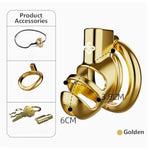 Gold Chastity Cage With Anti-Slip Belt, Waterproof Design, Penis Cage Set With Privacy Cylinder And Key, Hollow Breathable Chastity Device Sex Sm Bondage Toys