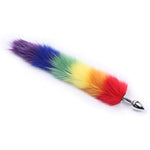 Fox Tail Anal Butt Plug Sex Adult Toys Flirting Tools For Couples Cosplay &Sm Role Play Gradient (Rainbow)