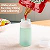 Condiment Squeeze Bottles for Sauces, 2-oz Mini Silicone Salad Dressing Container to Go with Reusable Sandwich Bag, Leakproof Ketchup Bottle for Bento Lunch Box, 4 Pack, Candies