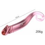 Pink Glass Crystal Wand Curved Glass Dildo Glass Anal Plug G-Spot Wand Anal Dildo Massage Wand Glass Sex Toy