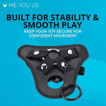Strap Harness, Black, Unisex Strap Dildo, 1.8 in & 1.2 in