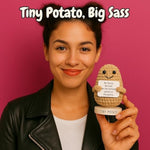 Empowering Gift For Strong Women - Funny Crochet Potato With 30 Sassy Affirmation Cards For A Badass Friend, Bff | Gag Birthday Gifts, Inspirational Stocking Stuffers For Women Coworker For Christmas