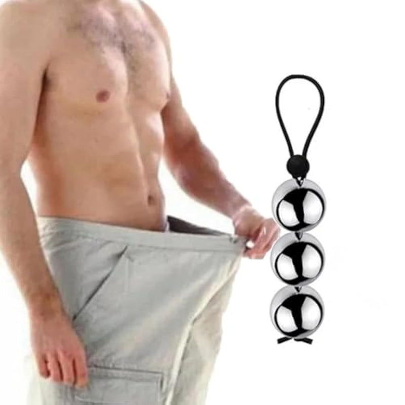 New Metal Ball Cock Ring Penis Overheavy(0.8Lb) Weight Hanger Stretcher Penis Erection Enlarger Extender Weight Stretcher Sex Toys For Men (3 Ball 18 Oz 36Mm)