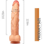 12 Inch Realistic Dildo Body-Safe Material Lifelike Huge Penis With Strong Suction Cup For Hands-Free Play, Huge Thick Anal Penis Flexible Cock Adult Sex Toys For Women & Men (Flesh)