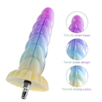 Silicone Spiral Horn Shaped Dildo with Quick Air Connector for Sex Machines