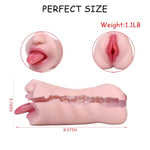 2 In 1 Realistic Male Masturbators With Pocket Pussy Vigina And Mouth,Lifelike Sex Doll With Face,Tpe Portable Adult Sex Love Toy,Male Stroker For Masturbation,Deep Throat Oral For Gay Men