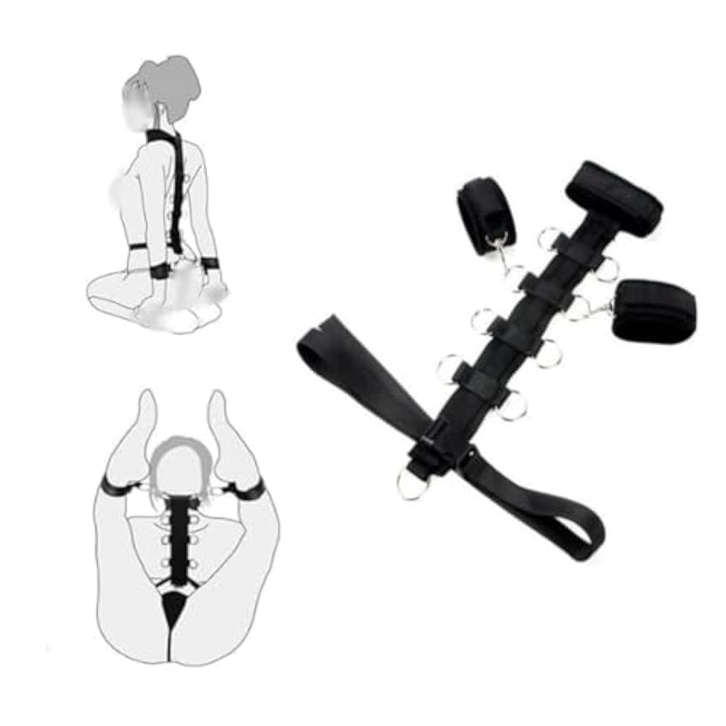 Bdsm Neck To Wrist Restraints Sets Adjustable Behind Back Handcuffs Collar Harness Fetish Slave Wrist Cuffs Necklace Sm Games Tool Sex Toys For Couples Adult Unisex Beginners