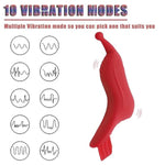 Finger Massager G Spot Vibrator - Mini Vibrator Clitoral Stimulator Nipple Sex Toys, Silicone Portable With 10 Modes Multi-Frequency Vibrator, Adult Sex Toys & Games For Men & Women, Couples - Red