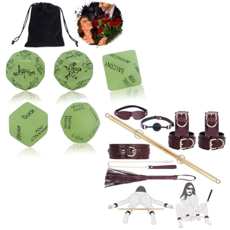 10Pcs Bdsm Kit Spreader Bar Sex Toys With Spicy Sex Game Dice For Date Night Naughty Play