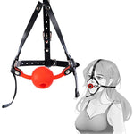 Bondage Mouth Gags Adult Sex Toys Bdsm Oral Fetish Slave Leather Restraint Head Harness With Ball Gag Drip-Wax Toys Adjustable Flirting Y-Shape Muzzle Toolssm Games Bedroom