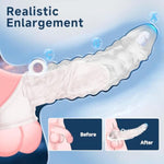 Vibrating Penis Sleeve,Penis Extender Reusable Realistic Remote Control Couples Vibrator,Adult Sex Toys,10 Powerful Vibration Cook Ring Adult Sex Toys