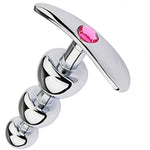 Metal Anal Plug Mushroom Head Detachable Anchor Jewel Base Butt Plug Wearing Stainless Steel Three Beads Anal Plug For Couple