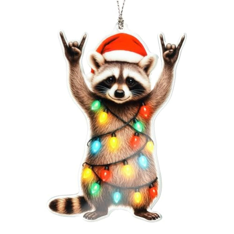Funny Christmas Ornaments - Raccon Gifts - Raccoon Christmas Ornaments - Animal Lovers Ornaments - Racoon Ornament - Christmas Ornament 2025 - White Elephant Gifts - Xmas Tree Funny Decoration