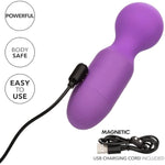 First Time Rechargeable Massager, Ipx7 Waterproof Silicone Women Vibrator Wand With 10 Function Settings Purple - Se-0003-02-3