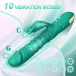 Thrusting Rabbit Vibrators Adult Toys G Spot Clitoral Vibrator For Women, 3 Powerful Thrusting & 10 Vibrating Modes Waterproof Silicone Rechargeable Dildo Vibrator, Rose Sex Toys For Women