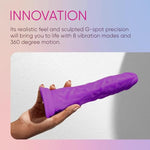 Turbo Shaft Realistic Dildo With Suction Cup Base, 360° Rotating Lifelike Sex Toy - Waterproof, 8 Vibration Modes, Turbo Button, Remote- Harness Compatible Adult Sex Toys For Women (Purple)