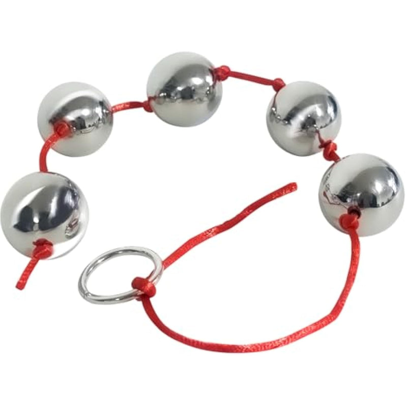 Metal Anal Puller With 5 Pullers And String, Bdsm Fetish Anal Dilator Anal Plug, Multi-Play Portable Handheld Anal Puller Couple Flirting Vagina Balls Adult Erotica Sm Sex Toys Men Women (Red)